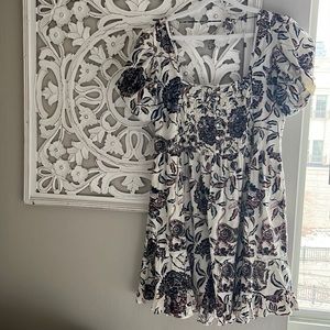 House Of Harlow Tiger Print Dress w Puffy Sleeves